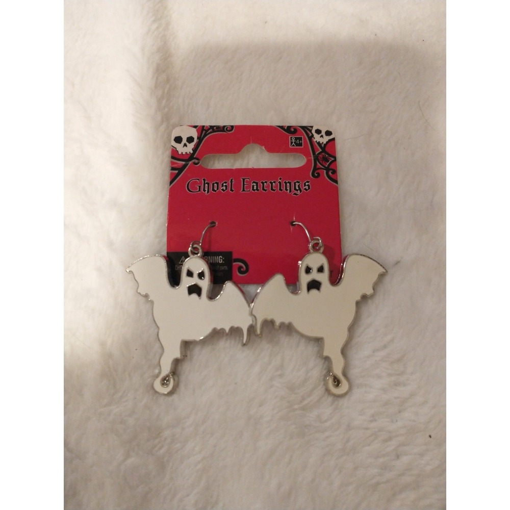ghost enamel dangle halloween earrings